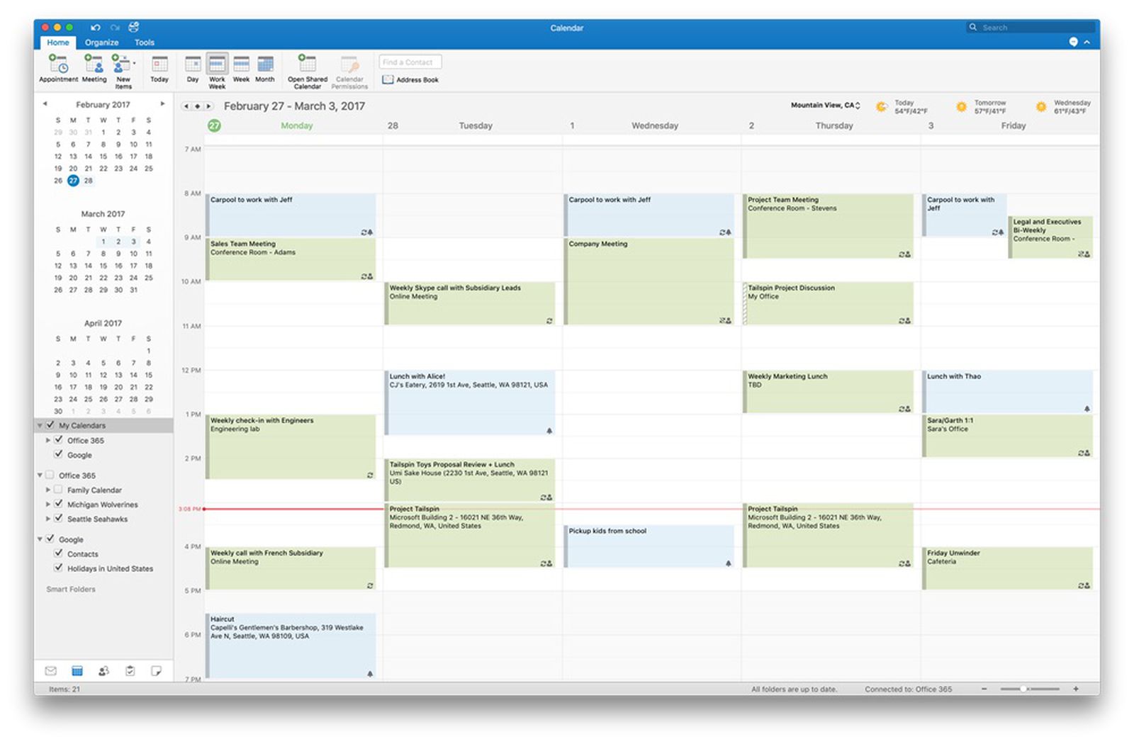 view icloud calendars in outlook for mac